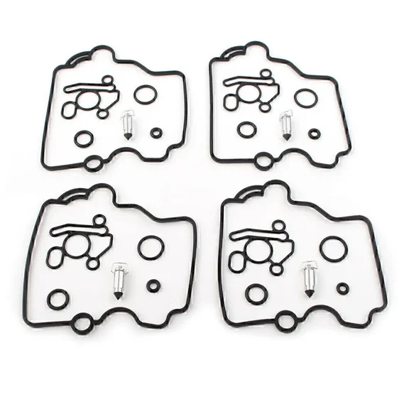 4 Sets Carburetor Rebuild Kits Gasket Float Valve Fit for Suzuki RF600R RF900R