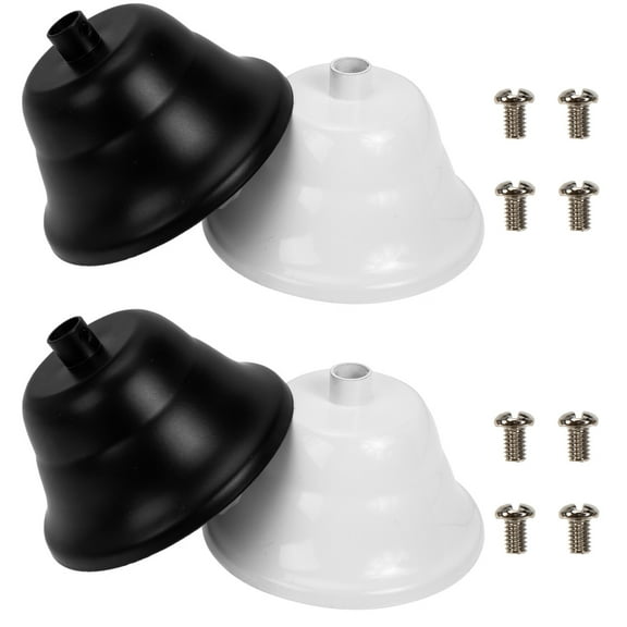 MERRYHAPY 4 Sets White Iron Round Ceiling Light Cover Plates, Simple Design for Home and Office Lighting Fixtures