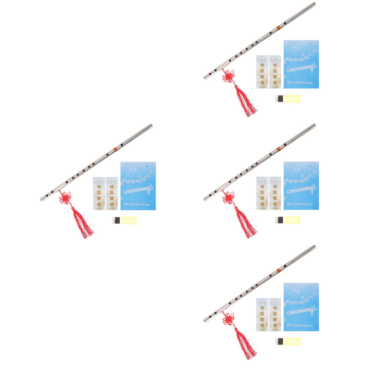 4 Sets Clarinet Fife Glossy Flute Flute Instrument Child 50x1.7cm