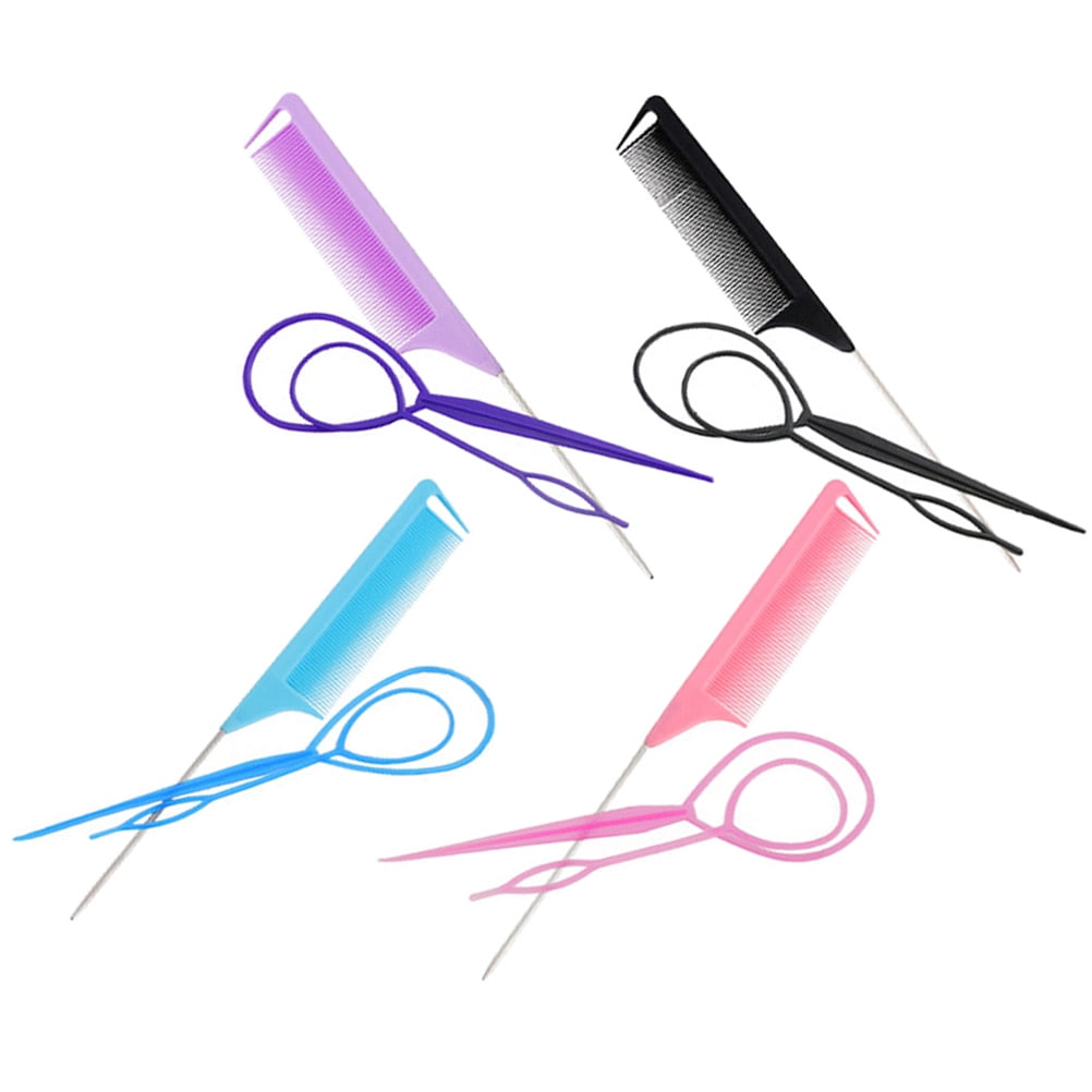 4 Sets Combs Parting Comb Hair Braid Tool Hair Accessory for Women Hair