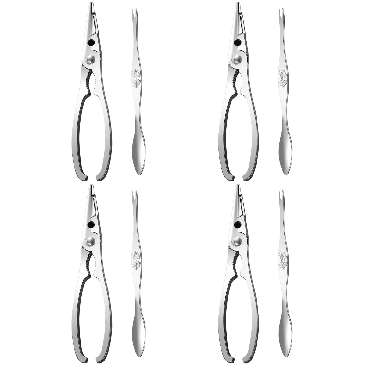 4 Sets Crab Claws and Needles Handheld Scissor Tool Butter Warmers for