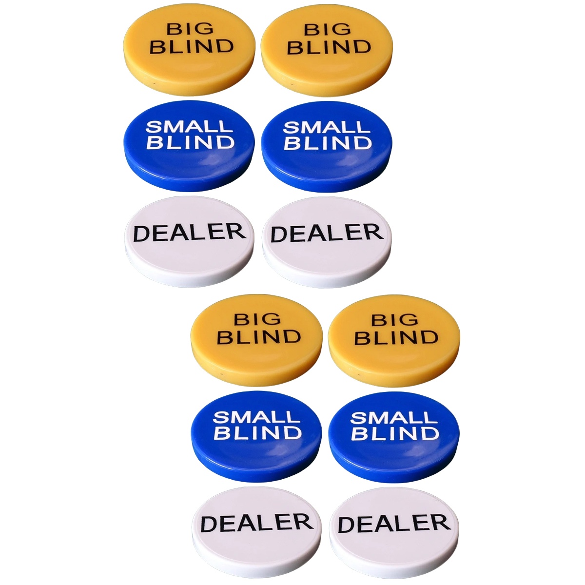 4 Sets Dealer Chips Bingo Game Counting Chips Small Blind Chip Big