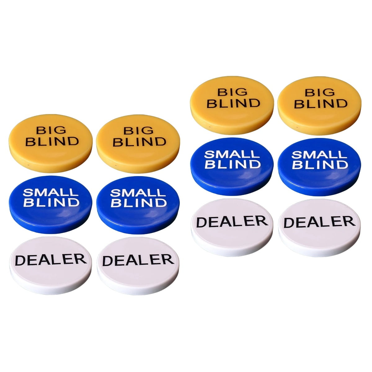 4 Sets Dealer Chips Bingo Game Counting Chips Small Blind Chip Big Blind Chips for Poker