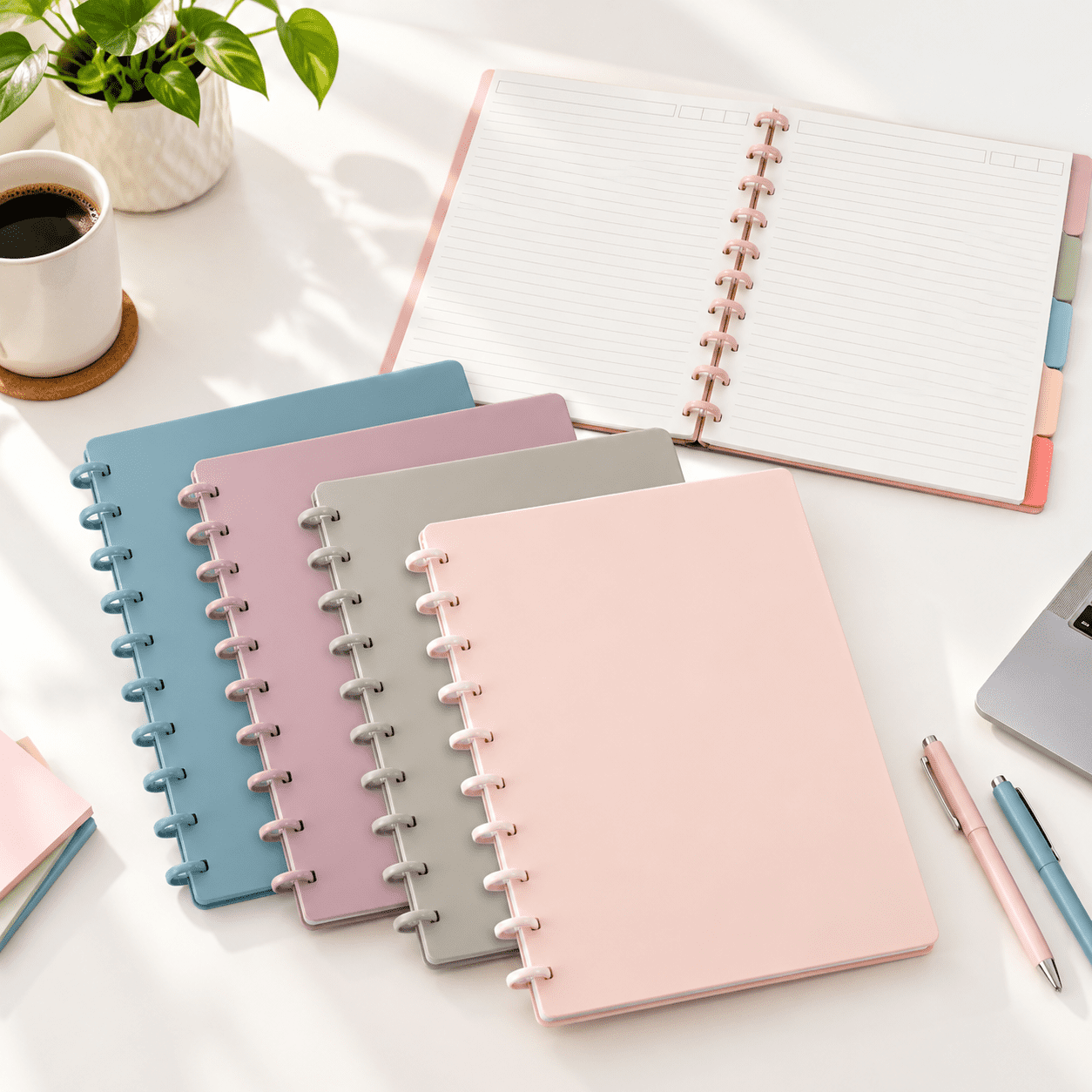 4 Sets Discbound Notebooks 8.5 x 11 Inch Customizable Bright Color ...