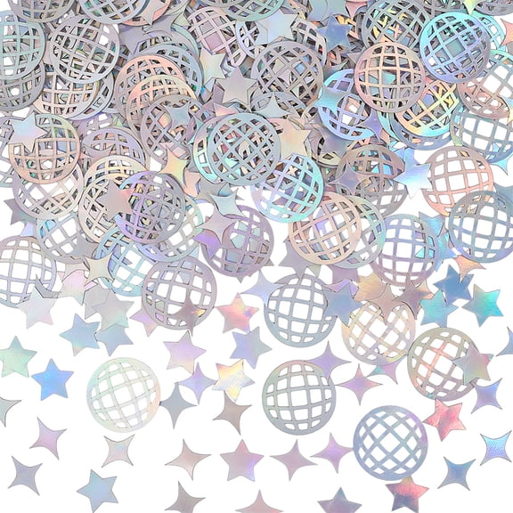 4 Sets Disco Ball Confetti Star Table Glitter Silver Colorful Paper Iridescent Metallic Foil Tables Sequin Scatter Art GlittersDIY