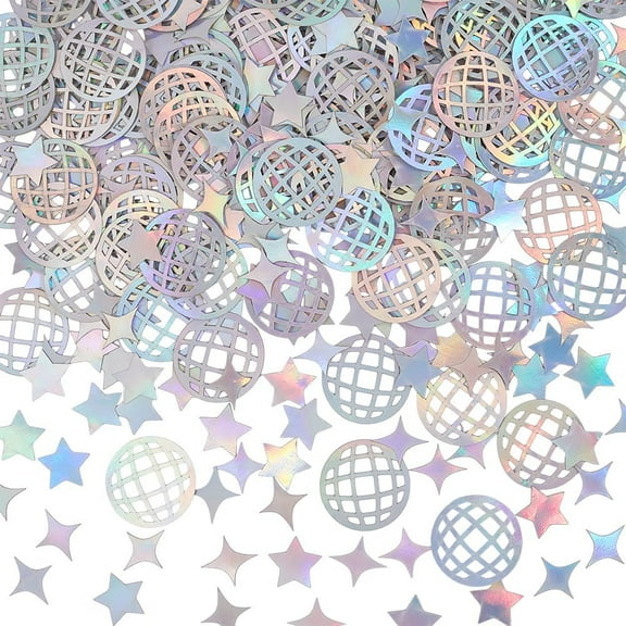 4 Sets Disco Ball Confetti Star Table Glitter Silver Colorful Paper Iridescent Metallic Foil Tables Sequin Scatter Art Glitters