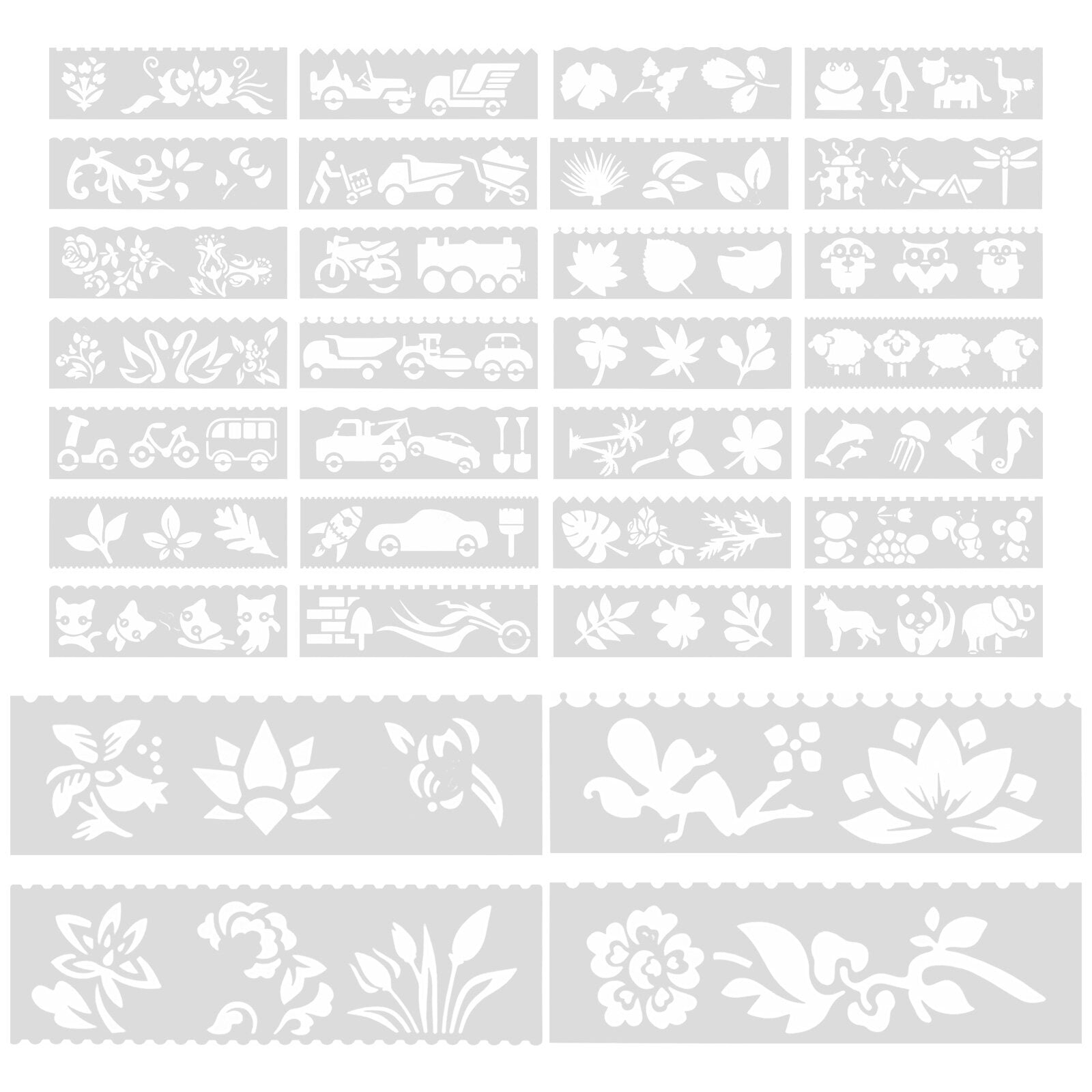 4 Sets Drawing Stencils Children Painting Stencils Plastic Stencils