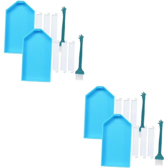 4 Sets Drill Plate Set Multitools Diamond Bead Tray Rhinestone Tray and Brush Dot Painting Tools Nail Art Dotting Tool Bead Sorting Tray Classification Board The Cross Plastic