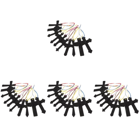4 Sets Easter Cross Scratch Craft Stem Bender Spreader Child Black