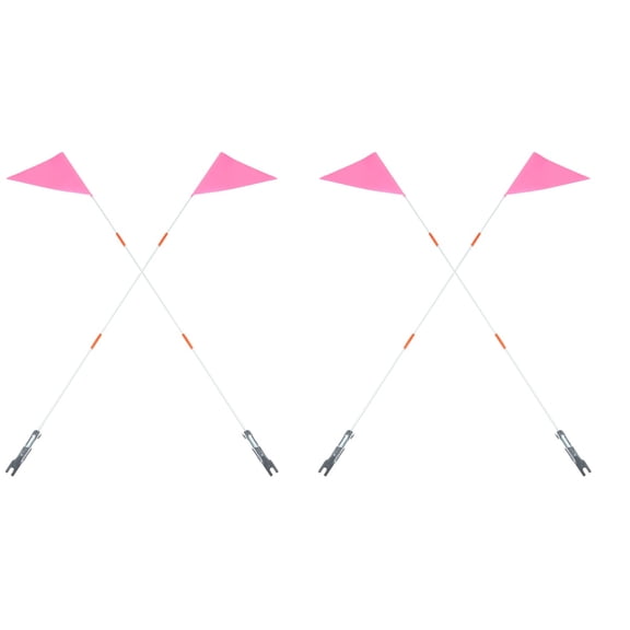 4 Sets Bike Safety Flags with Fiberglass Poles - Child Visibility Emblems for Outdoor Riding