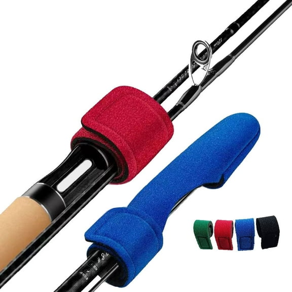 4 Sets Fishing Rod Tip Cover Sleeves with Pole Strap Sleeves Protector Case Fastening Strap Fastener Covers Rod Covers Sleeve Tip Protectors for Fishing