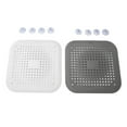 thumbnail image 1 of 4 Sets Flat Silicone Sink Strainer with Suction Cups Prevents Clogging Flexible Shower Drain Cover for Kitchen Bathroom, 1 of 5
