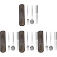thumbnail image 1 of CIMAXIC Outdoor Travel Cutlery Set Black Portable Fork Spoon Chopsticks for Storage, 1 of 6