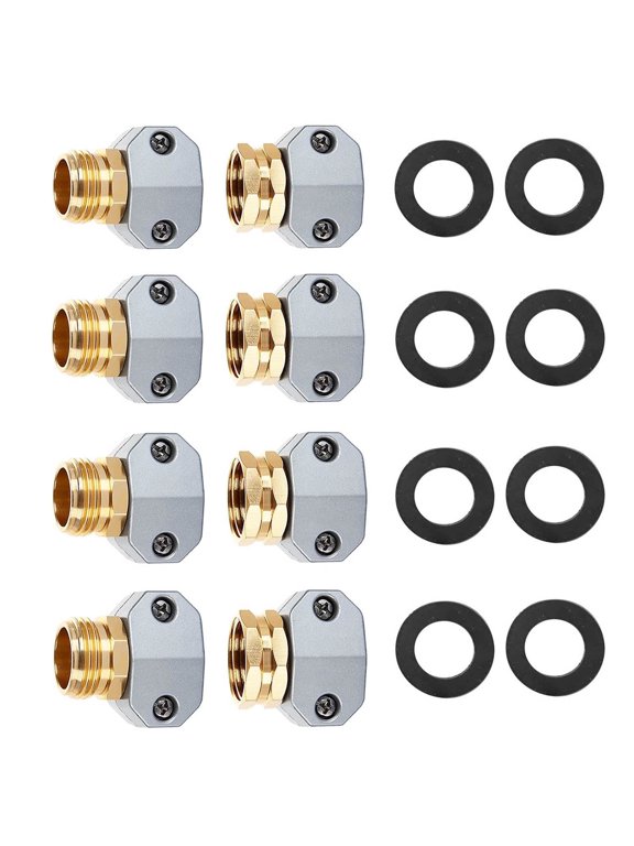 4 Sets Garden Water Hose Repair Kits Fitting Female and Male Fix Extend Water Hose Connector 3/4 5/8