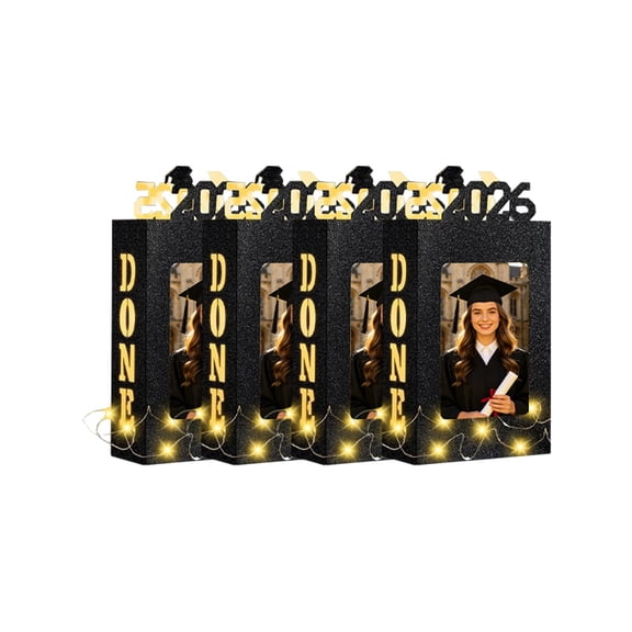 4 Sets Graduation Centerpieces Boxes For Table Decorations Light Up 2026 Graduation Picture Frames Display With Done Grad Party Favor Gifts For College Graduate Class Of 2026 Photo Props