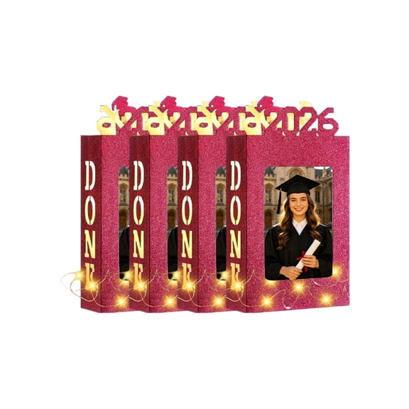 4 Sets Graduation Centerpieces Boxes For Table Decorations Light Up 2026 Graduation Picture Frames Display With Done Grad Party Favor Gifts For College Graduate Class Of 2026 Photo Props