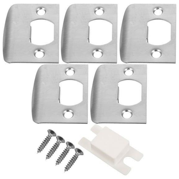 4 Sets Gusset Plate Guide Piece Door Reinforcement Front Strike Plates Security Knob Deadbolt Cover