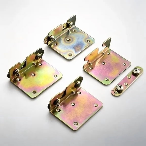 4 Sets Heavy-Duty Bed Rail Brackets - Non-Mortise Wooden Bed Frame Hardware Connectors, Surface-Mount Surface Bed Rail Fasteners for Wood Beds, Headboards & Footboards