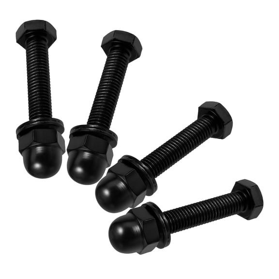 CIMAXIC 4Sets Black High Carbon Steel Barn Door Hexagon Screw Nut Bolt Kit