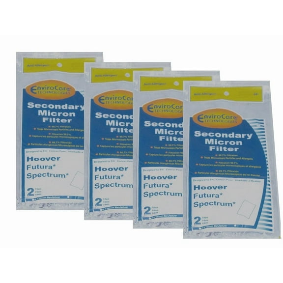 4 Sets Hoover #38765009 Secondary Filter Futura Spectrum Canister Vacuum