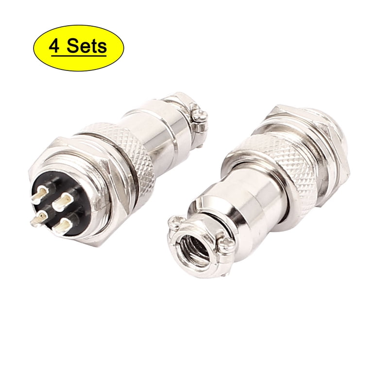 JEWNEL コネクター4点セット 4 Sets Joint Aviation Connector Male Female Plug GX16-4 16mm 4 Pin