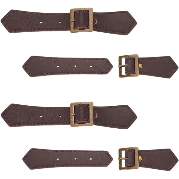 4 Sets Leather Sew-On Toggles Closures Coconut Brown Imitation Leather Toggle Buckle Vintage Leather Toggle Buttons Leather Clasp Fasteners Replacement Snap Toggle