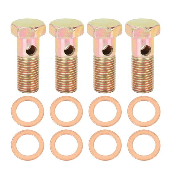 4 Sets M14x1.5mm Car Metric Thread Banjo Bolts Brake Fitting Adapter with M14 Washers