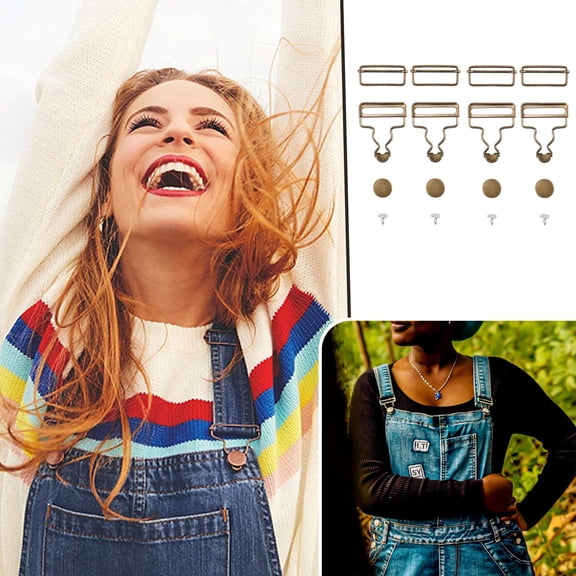 4 Sets Metal Overall Buckles, 1.5 Inch Durable Metal Overall Buckles Replacement with Adjustable Slide Buckles for DIY Clothing & Backpack Accessories