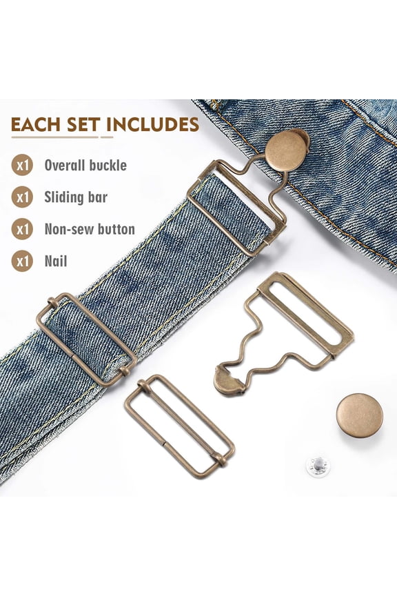 4 Sets Metal Overall Buckles Suspender Replacement Buckles For Bib Pants Diy Backpack Accessories(4Set-1.5In)