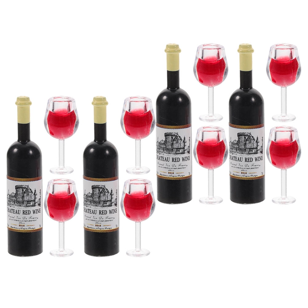 4 Sets Mini Liquor Bottles Small Wine Bottles Miniature Goblets ...