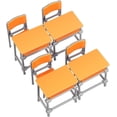 thumbnail image 1 of 4 Sets Miniature School Desk and Chair Models, Dollhouse School Furniture Accessories, Realistic Mini Classroom Desk, Miniature Chairs for Dollhouse Room Decor, 1 of 6