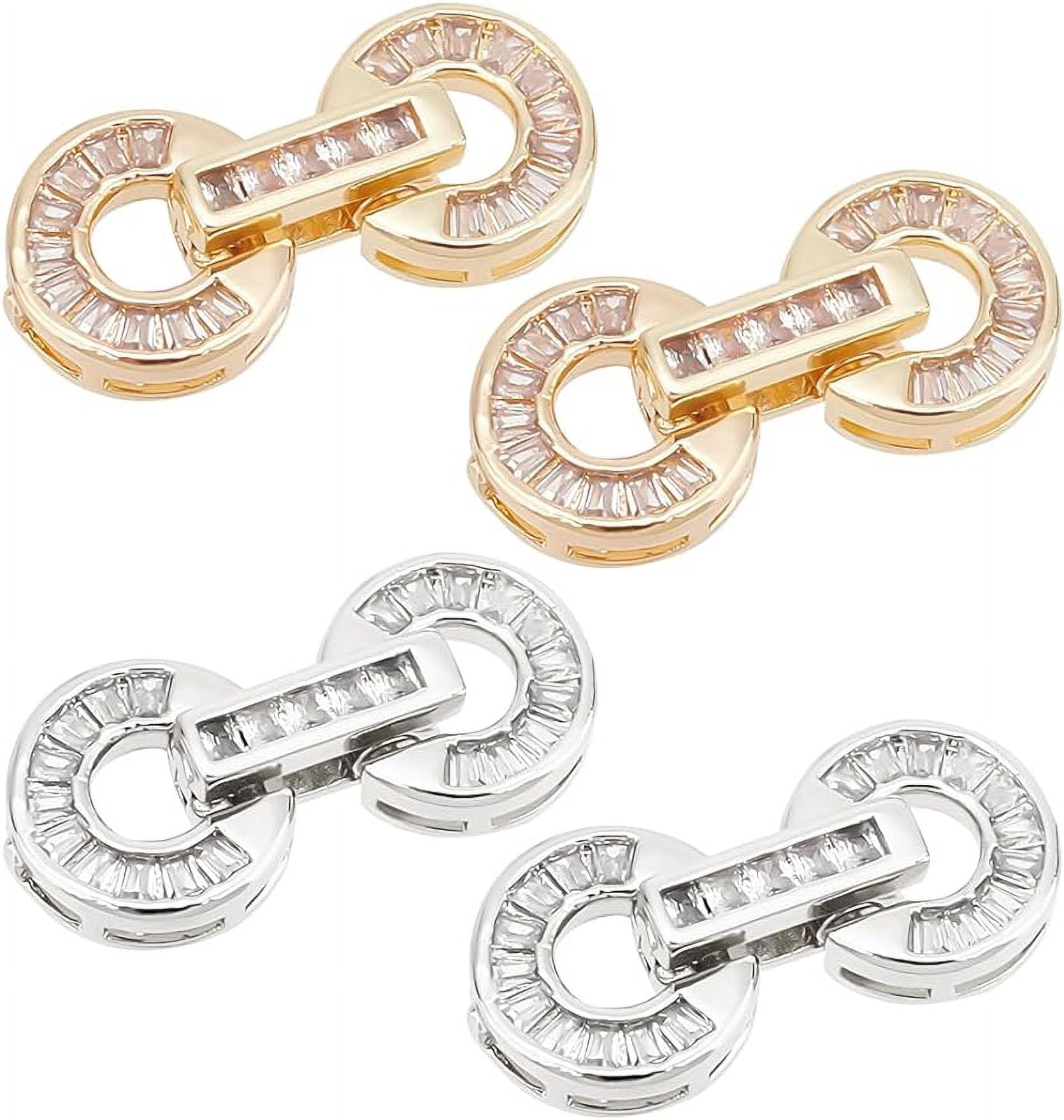 4 Sets Necklace Enhancer Clasp Golden Silver Bracelet Connector Clasp ...