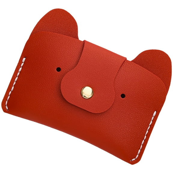 4 Sets PU Purse Material Handmade Animal DIY Sewing Kit Coin Clasp Child Red
