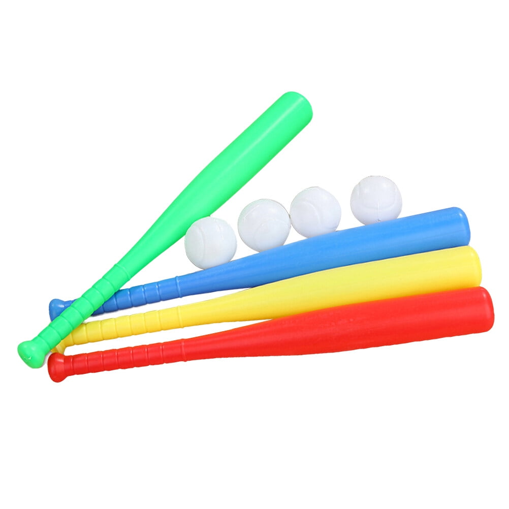 4 Sets Plastic Baseball Bat Kit with Baseball Toy for Kids Children