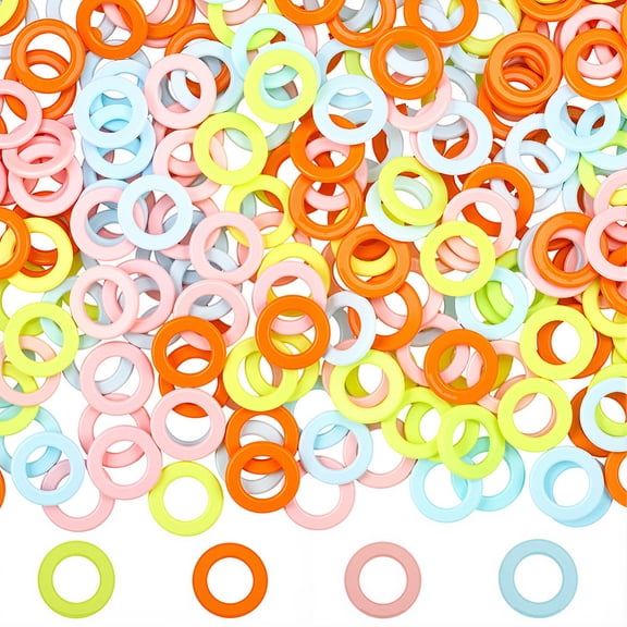 4 Sets Plastic Flat Round Knitting Random Color 10x1.5mm 100pcs/set