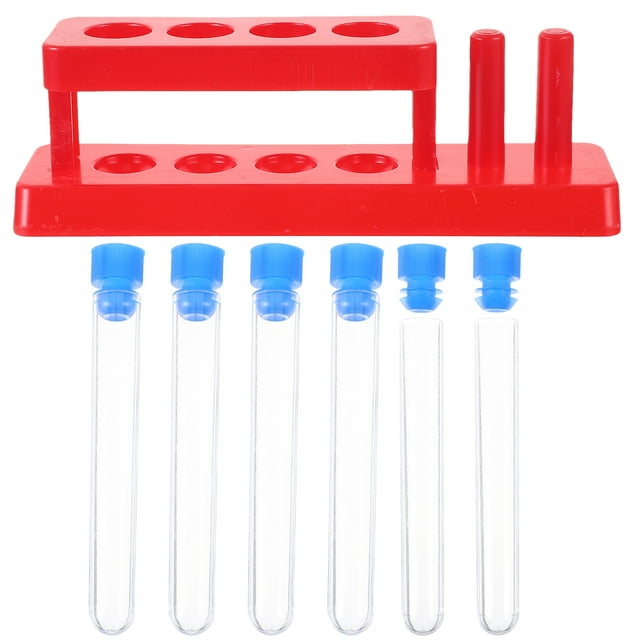 4 Sets Plastic Test Tubes Droppers with Caps Test Tube Rack Kit Kids ...