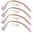 thumbnail image 1 of Neyseki 4 Sets PreWired Round LEDs Waterproof Metal 2Color Indicator Common Cathod 12mm 1224V(Red and Yellow ), 1 of 8