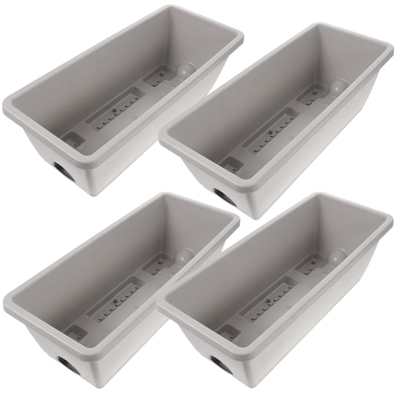 Trough Window Box 4 Sets Rectangular Flower Window Box Long Plant Trough Pot Vegetable ...