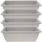 4 Sets Rectangular Window Flower Box Planter Plant Vegetable Planters with Tray