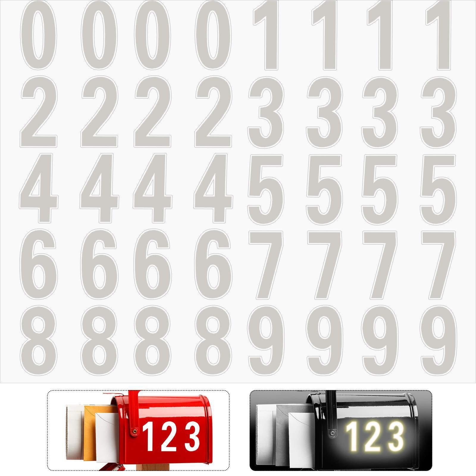 4 Sets Reflective Mailbox Numbers Stickers Self Adhesive Mailbox