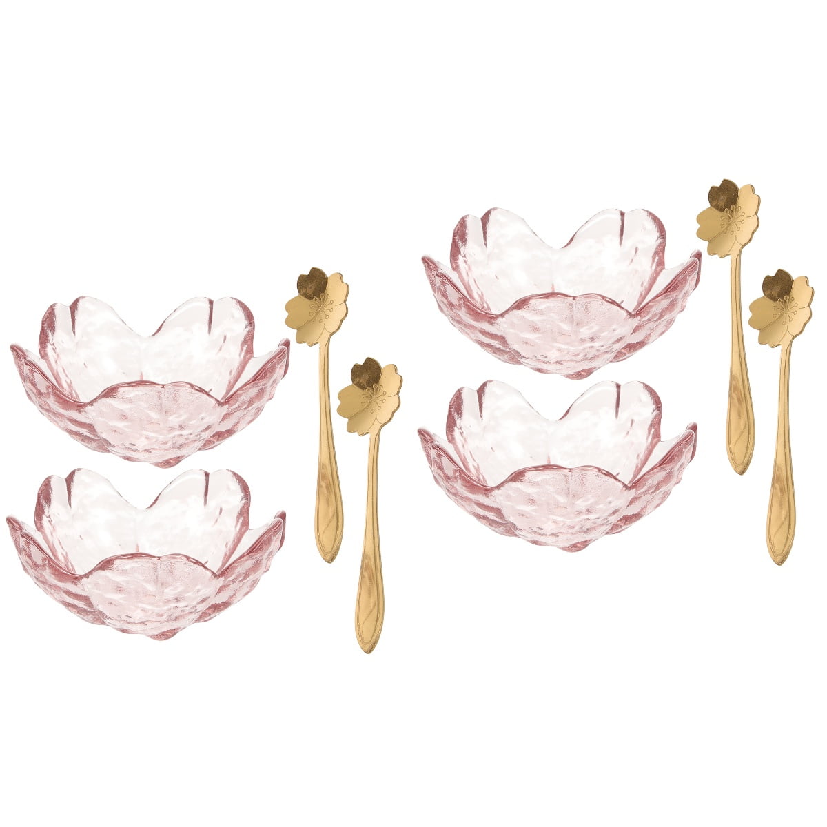 4 Sets Small Glass Bowls with Spoons Salon Facial Bowls Mask Mixing