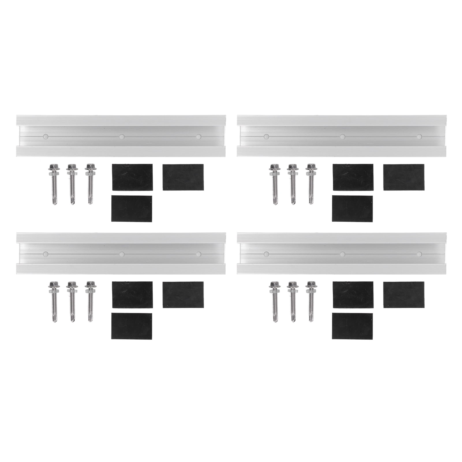 4 Sets Solar Panel Guide Rails Aluminum Alloy U Shape Mounting Bracket ...