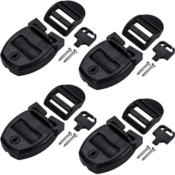4 Sets Spa Hot Tub Cover Clips, Hot Tub Cover Broken Latch Repair Kit- Replacement 4 Latches Clip Locks, 4 Slides, 4 Keys with 8 Screws, Hardware Accessories for Spa Cover Straps (Black)