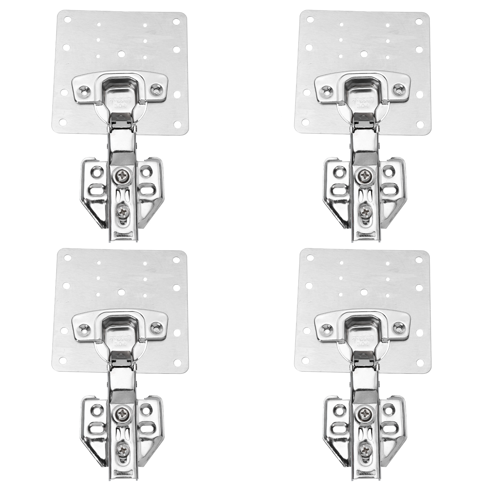 4 Sets Stainless Steel Fixing Plate Hinge Door Installer Hinge