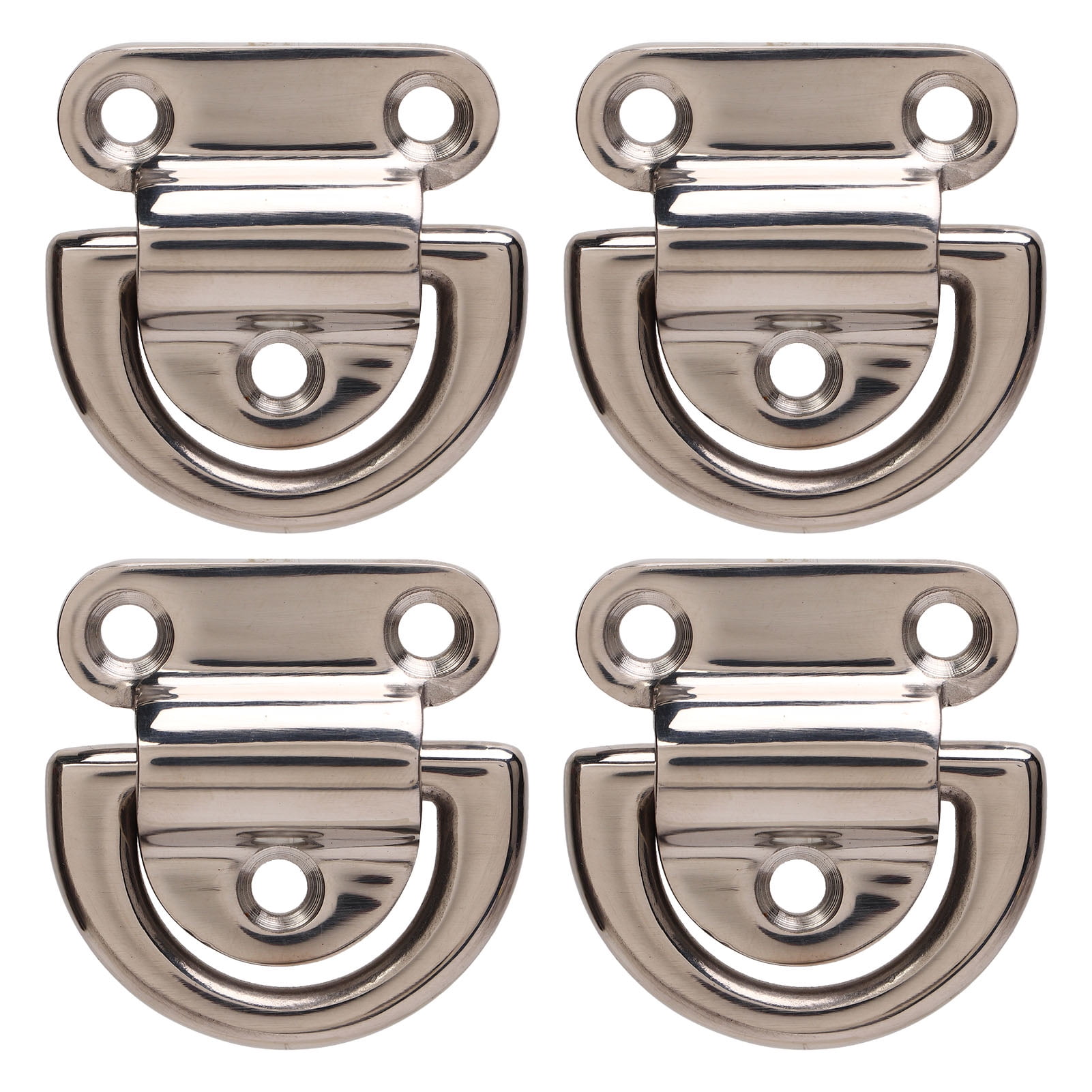 4 Sets Stainless Steel Folding Pad Eye Polishing Rustproof D Rings Deck ...