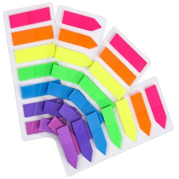 4 Sets Sticky Tabs, Neon Book Tabs, Colored Flag Page Tabs Self Adhesive for Annotating Books, Page Markers, Fluorescent File Index Tabs for Notebooks, Removes Cleanly, 640pcs