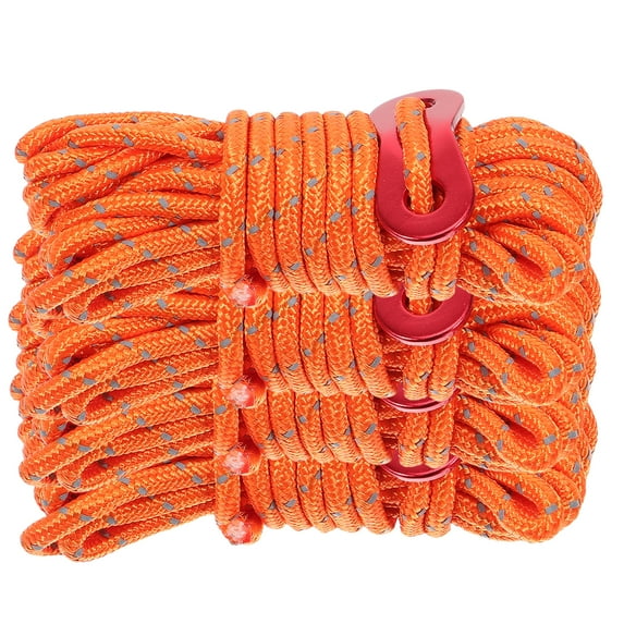 4 Sets Tent Rope Wind-proof Canopy Ropes with Buckles Tents Reflective Heavy Duty Camping