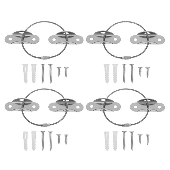 4 Sets Toddler Furniture Safety Straps Wall Door Stopper Earthquake for Child Silver