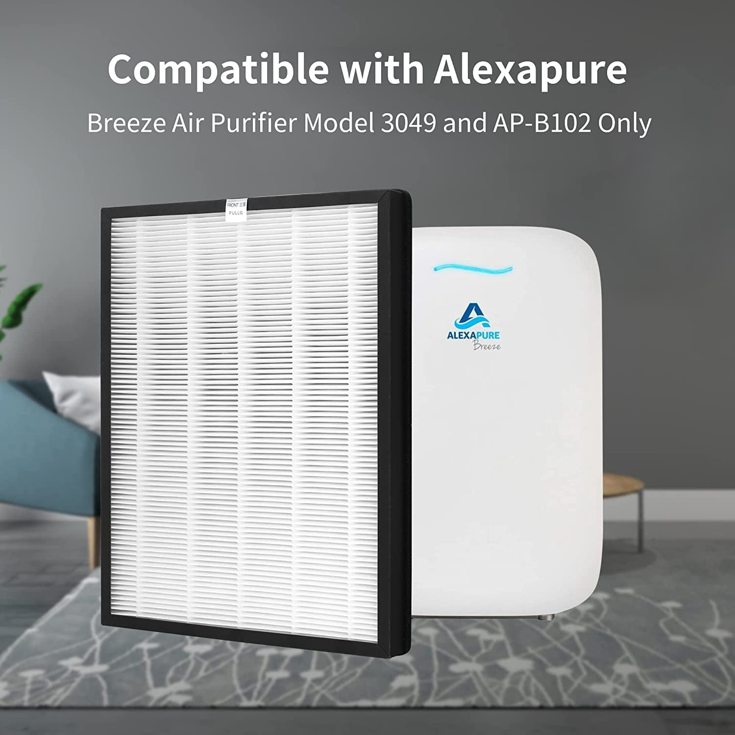 4 Sets True HEPA Filters for Alexapure Breeze -B102 and 3049 Cleaner Purifier