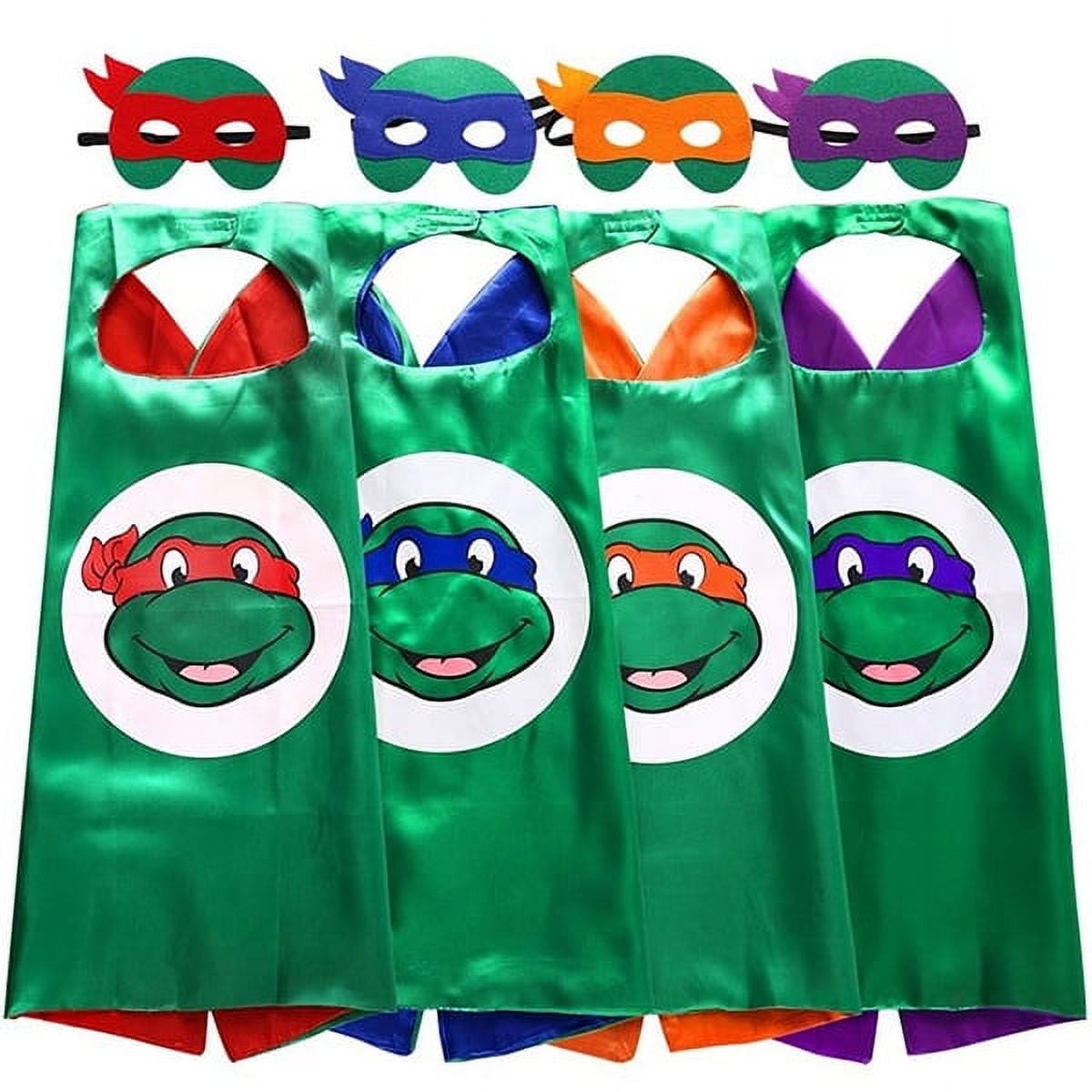 4 Sets Turtles Cape & Mask Superhero for Kids Dress Up Cosplay Costume ...